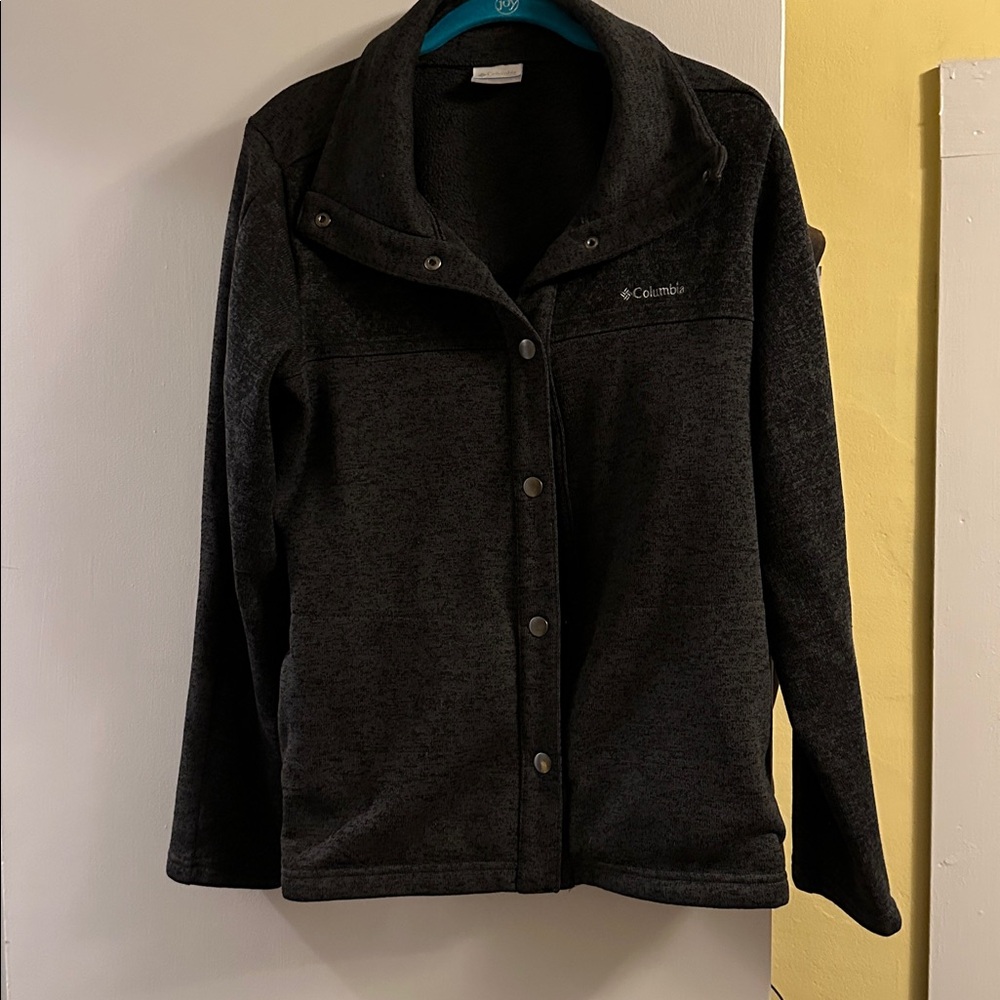 Columbia Charcoal Button-Up Fleece Jacket